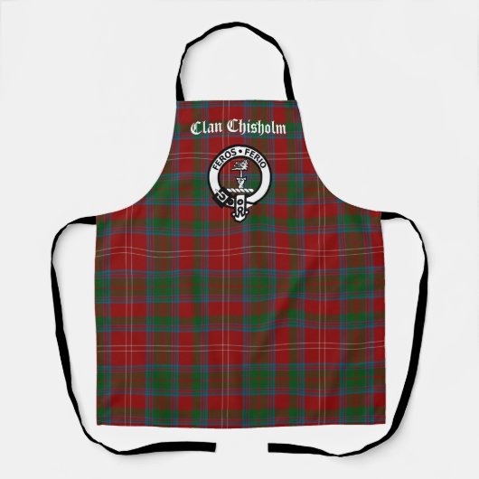 Clan Chisholm Tartan & Crest Badge Schort (Voorkant)