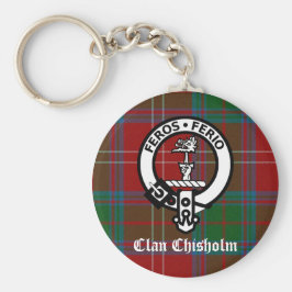 Clan Chisholm Tartan & Crest Badge Sleutelhanger