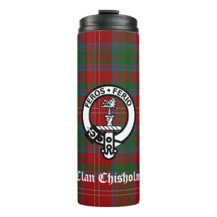 Clan Chisholm Tartan & Crest Badge Thermosbeker