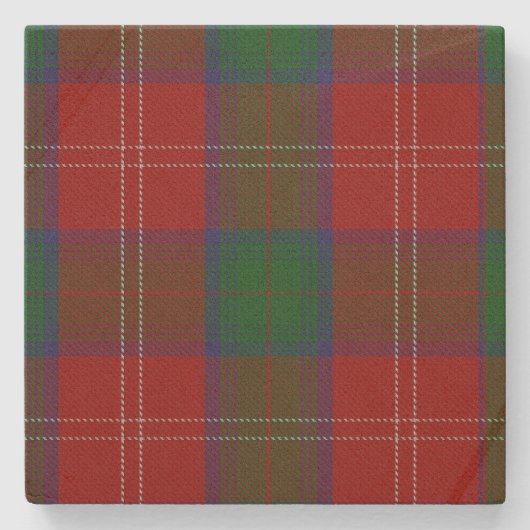 Clan Chisholm Tartan Plaid Stone Onderzetter (Voorkant)