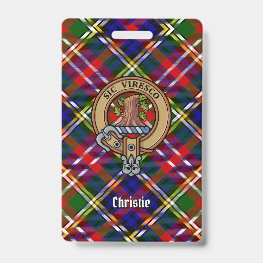 Clan Christie Crest over tartan Badge (Voorzijde)