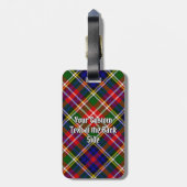 Clan Christie Crest over tartan Bagagelabel (Achterkant verticaal)