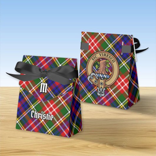 Clan Christie Crest over tartan Bedankdoosjes