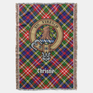 Clan Christie Crest over tartan Deken