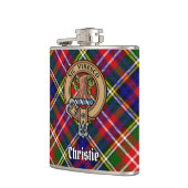 Clan Christie Crest over tartan Heupfles (Links)