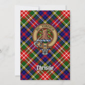 Clan Christie Crest over tartan Kaart (Achterkant)