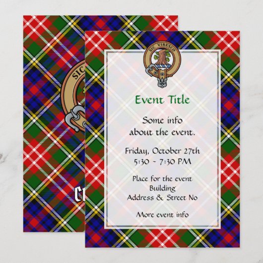 Clan Christie Crest over tartan Kaart (Voorkant / Achterkant)