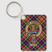 Clan Christie Crest over tartan Sleutelhanger (Voorkant)