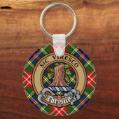 Clan Christie Crest over tartan Sleutelhanger (Voorkant)