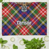 Clan Christie Crest over Tartan Theedoek (Gevouwen)