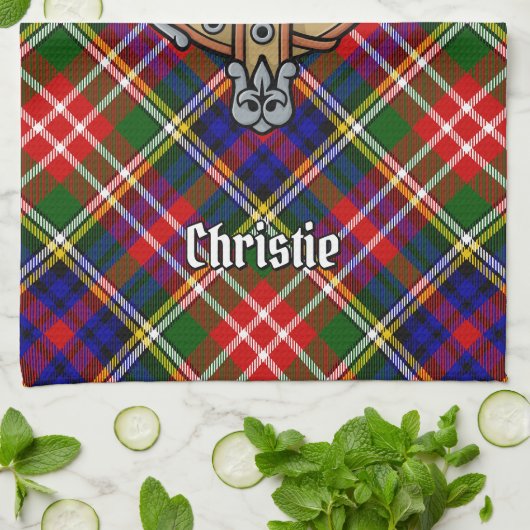 Clan Christie Crest over tartan Theedoek (Gevouwen)
