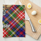 Clan Christie Crest over Tartan Theedoek (Quarter Fold)