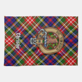 Clan Christie Crest over Tartan Theedoek (Horizontaal)
