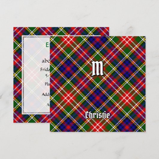 Clan Christie Tartan Kaart (Voorkant / Achterkant)