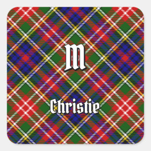 Clan Christie Tartan Vierkante Sticker