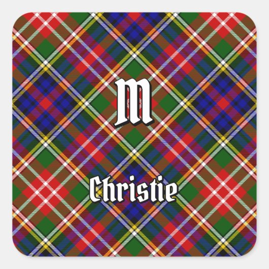 Clan Christie Tartan Vierkante Sticker (Voorkant)