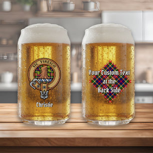 Clan Christie Wapen over Tartan Blikvorm Glas