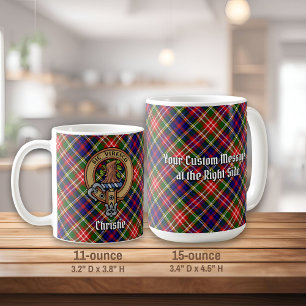 Clan Christie Wapen over Tartan Koffiemok