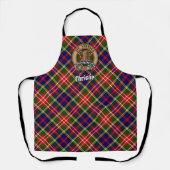 Clan Christie Wapen over Tartan Schort (Voorkant)