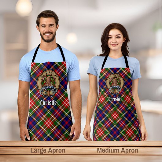 Clan Christie Wapen over Tartan Schort
