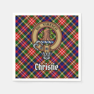 Clan Christie Wapen over Tartan Servet