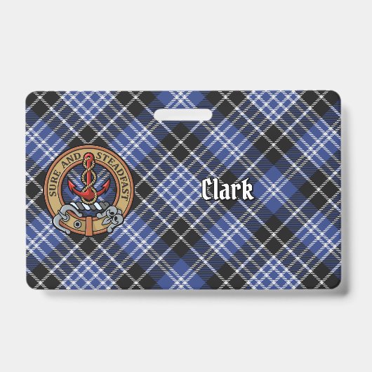 Clan Clark Crest over Tartan Badge (Voorzijde)