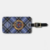 Clan Clark Crest over Tartan Bagagelabel (Voorkant horizontaal)