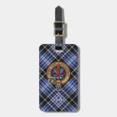 Clan Clark Crest over Tartan Bagagelabel (Voorkant verticaal)