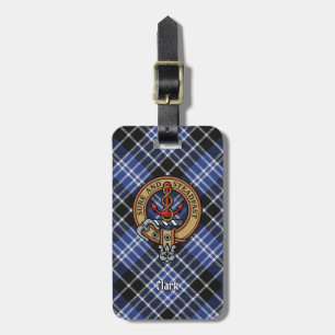 Clan Clark Crest over Tartan Bagagelabel