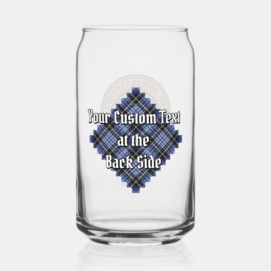 Clan Clark Crest over Tartan Blikvorm Glas (Achterkant)