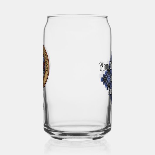 Clan Clark Crest over Tartan Blikvorm Glas (Links)
