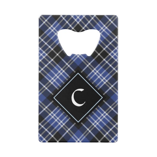 Clan Clark Crest over Tartan Creditkaart Flessenopener (Voorkant)