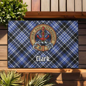 Clan Clark Crest over Tartan Deurmat