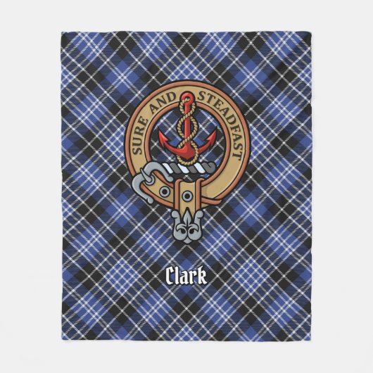 Clan Clark Crest over Tartan Fleece Deken (Voorkant)