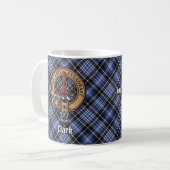 Clan Clark Crest over Tartan Koffiemok (Voorkant links)