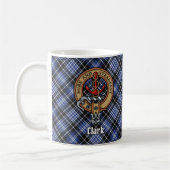 Clan Clark Crest over Tartan Koffiemok (Links)