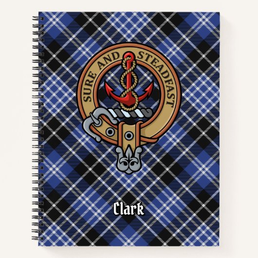 Clan Clark Crest over Tartan Notitieboek (Voorkant)