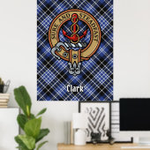 Clan Clark Crest over Tartan Poster (Thuiskantoor)