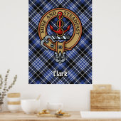 Clan Clark Crest over Tartan Poster (Keuken)