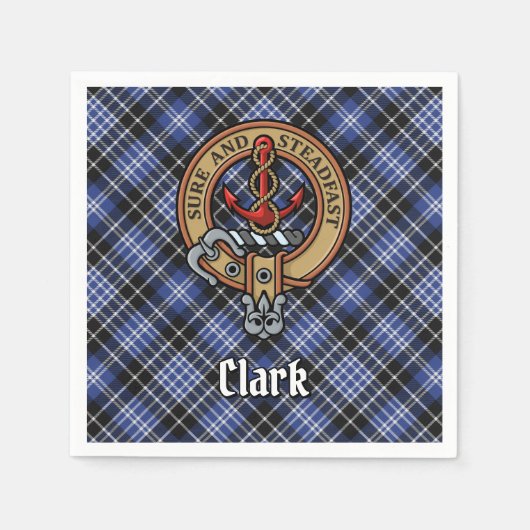 Clan Clark Crest over Tartan Servet (Voorkant)