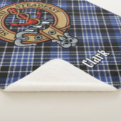 Clan Clark Crest over Tartan Sherpa Deken (3/4)
