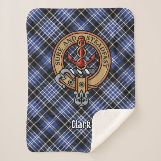 Clan Clark Crest over Tartan Sherpa Deken (Voorkant)