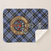 Clan Clark Crest over Tartan Sherpa Deken (Voorkant (horizontaal))