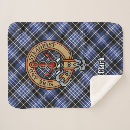 Clan Clark Crest over Tartan Sherpa Deken (Voorkant (horizontaal))