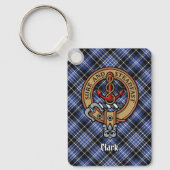 Clan Clark Crest over Tartan Sleutelhanger (Voorkant)