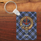 Clan Clark Crest over Tartan Sleutelhanger (Voorkant)