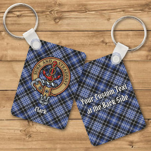 Clan Clark Crest over Tartan Sleutelhanger