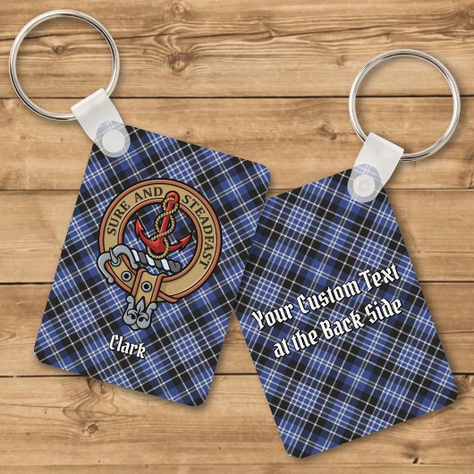 Clan Clark Crest over Tartan Sleutelhanger