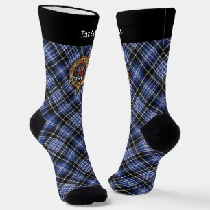 Clan Clark Crest over Tartan Socks Sokken