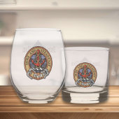 Clan Clark Crest over Tartan Whisky Glas